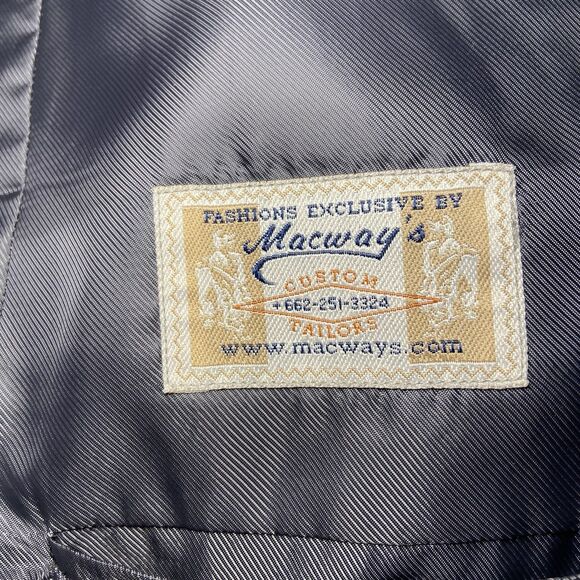 Men's Macway’s Executive Chest 38,Charcoal Gray Pinstripe Pure Wool Pant Suit - Picture 16 of 16